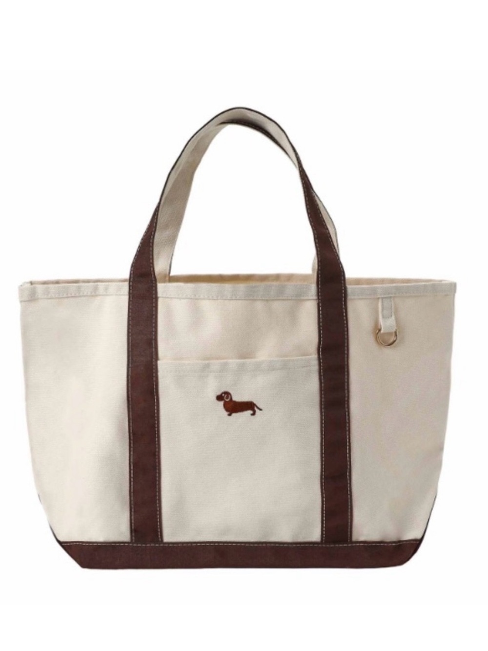 Viral Five Below Dachshund Canvas Tote Bag with Brown Accents